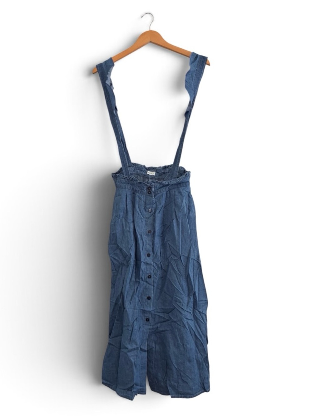 Calliope | Chambray denim pinafore suspender button down prairie dress small